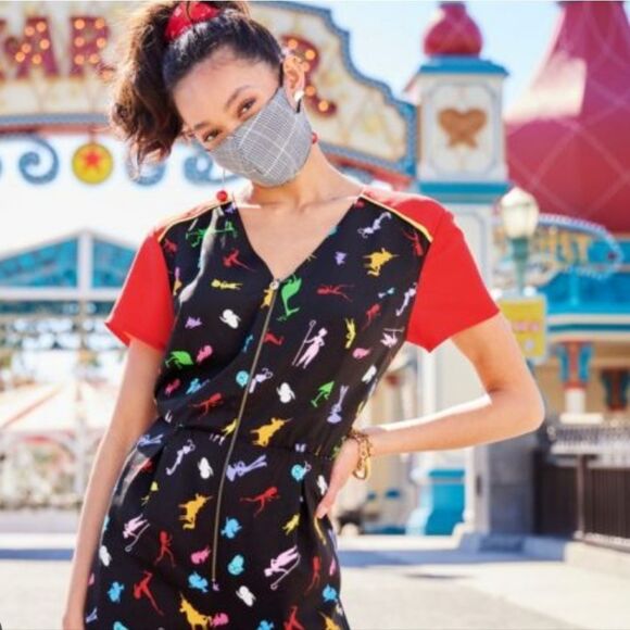 DISNEY Parks The Dress Shop Pixar characters black and red zip jumpsuit 3X - Picture 12 of 13